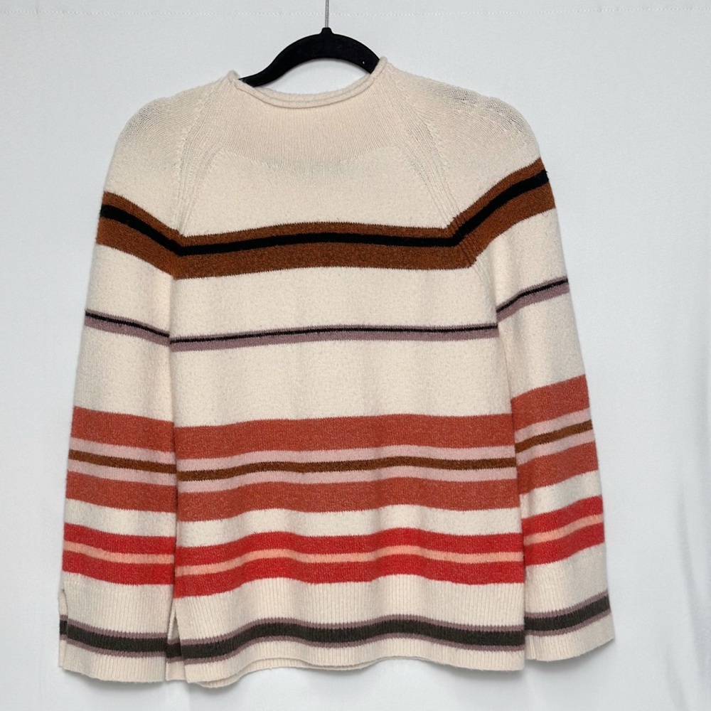 Loft Mock Neck Sweater Multi Color Stripe